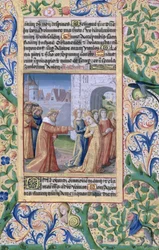 Ms Lat. Q.v.I.126 f.57 Le roi David convoitant Bethsabée, du 